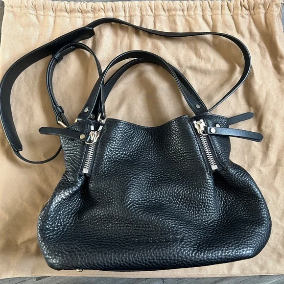 BURBERRY Maidstone Black Leather House Check Canvas Small Tote Bag - Picture 3 of 14